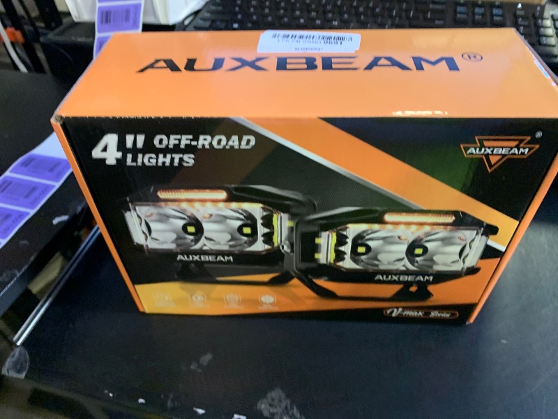 Photo 1 of Auxbeam V-MAX Series LED Light Pod, 270° Side Shooter LED Offroad Lights with Amber DRL, 4 Inch Auxiliary Ditch Light for Truck ATV Jeep Ford