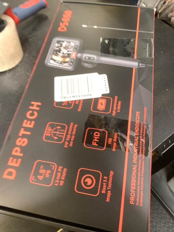 Photo 1 of DEPSTECH Articulating Borescope Camera with Light: Dual Lens Industrial Endoscope with 4.5" Screen & 5FT Snake Cable, Video Inspection Scope Camera Automotive Tool for Wall, Pipe, Mechanic