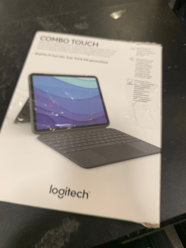 Photo 1 of Logitech Combo Touch iPad Pro 11-inch (1st, 2nd, 3rd, 4th gen - 2018, 2020, 2021, 2022) Keyboard Case - Detachable Backlit Keyboard, Click-Anywhere Trackpad - Oxford Gray; USA Layout