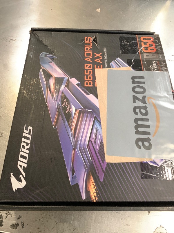 Photo 1 of GIGABYTE B650 AORUS Elite AX AMD AM5 ATX Motherboard, Support Ryzen 9000/8000/7000 Series, DDR5, 14+2+1 Power Phase, PCIe 5.0 M.2, USB-C 3.2 Gen 2, WIFI6E, 2.5GbE, EZ-Latch, Q-Flash, RGB Fusion