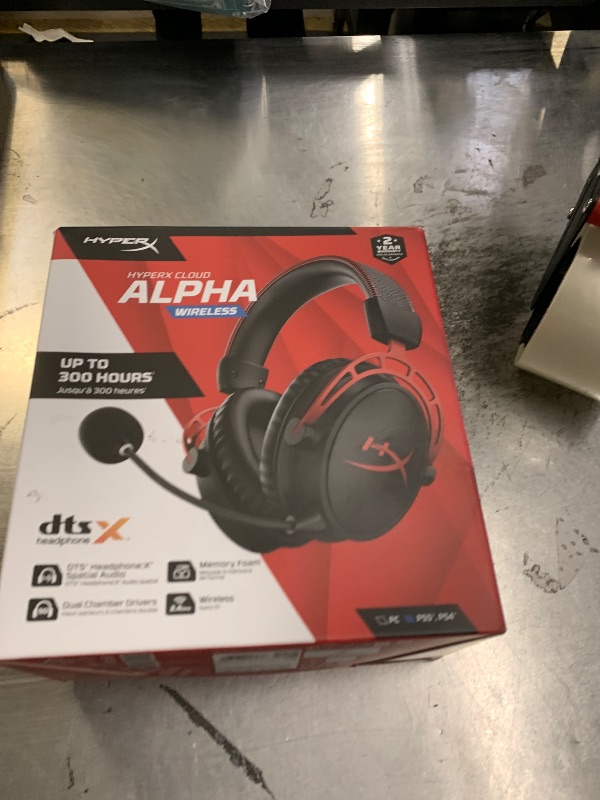 Photo 1 of HyperX Cloud Alpha Wireless - Gaming Headset for PC, 300-hour battery life, DTS Headphone:X Spatial Audio, Memory foam, Dual Chamber Drivers, Noise-canceling mic, Durable aluminum frame,Red