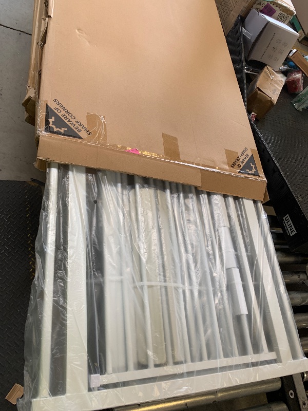 Photo 1 of Lumizone Extra Tall Cat Gate 61.02" High Pressure Mounted 29.92"-59.44" Extra Wide 1.37" Gap No Drilling Auto-Close One-Handed Operation Tall Pet Gate for Dogs(White, 61.02" H x 29.92"-59.44" W)