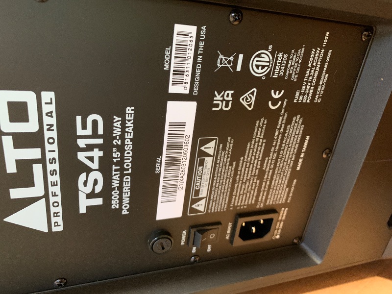 Photo 1 of ALTO TS415 2500W 15" Powered PA Speaker with 3 Channel Mixer, Bluetooth Streaming, Wireless Loudspeaker Linking, DSP App
