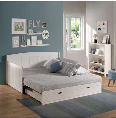 Photo 1 of Harmony 1-Piece White Twin Daybed with King Conversion
