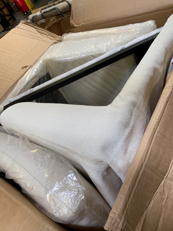 Photo 1 of Thomas Beige Neutral Fabric Seat Removable Slipcover Easy-Clean Armless Dining Chair Set of 2
