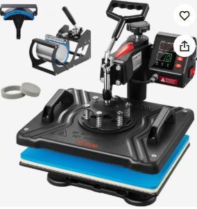 Photo 1 of VEVOR Heat Press, 5 in 1 Heat Press 12x15 Machine Machine, Digital Precise Temperature Control, Clamshell Sublimation Transfer Printer Fast Heat-up, Vinyl Heat Press for Mug Cup T-Shirt Plate, 900W