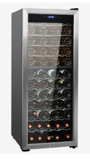 Photo 1 of VEVOR 80-Bottle Wine Cooler, Dual Zone & Dual Temperature Wine Fridge, Freestanding Refrigerator with Circulating Air-cooling and Digital Control, Mirrored Glass Door with UV Protection, for Home Bar