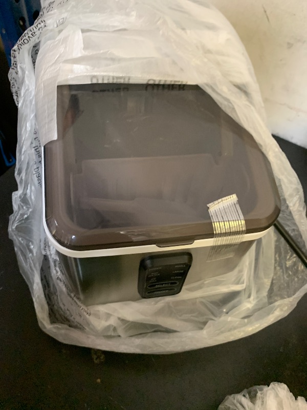 Photo 1 of Aeitto Ice Maker Countertop 26lbs/24H, Ice Machine 8 Ice Cubes Ready in 6 Mins, 2 Sizes of Bullet Ice Portable Ice Makers with Basket & Scoop, Auto Self-Cleaning for Home/Kitchen/Office Stainless