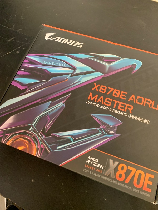 View 3 of GIGABYTE X870E AORUS Master AMD AM5 LGA 1718 Motherboard, ATX, DDR5, 4X M.2, PCIe 5.0, USB4, WIFI7, 5GbE LAN, EZ-Latch, 5-Year Warranty