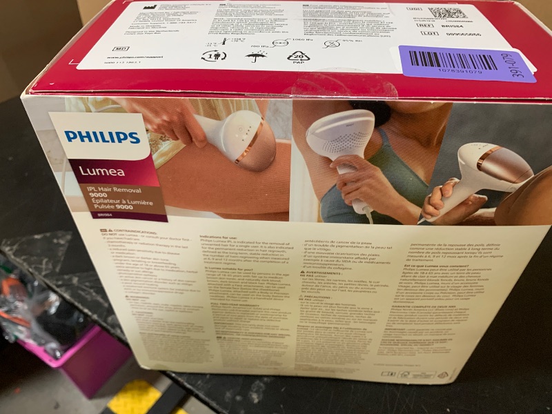 Photo 1 of Philips Lumea 9000 Series IPL Hair Removal Device Permanent Laser Hair Reduction for Women & Men, Easy and Comfortable Use at Home, SenseIQ, 4 Attachments for Body, Face, Bikini & Underarms, BRI984/03