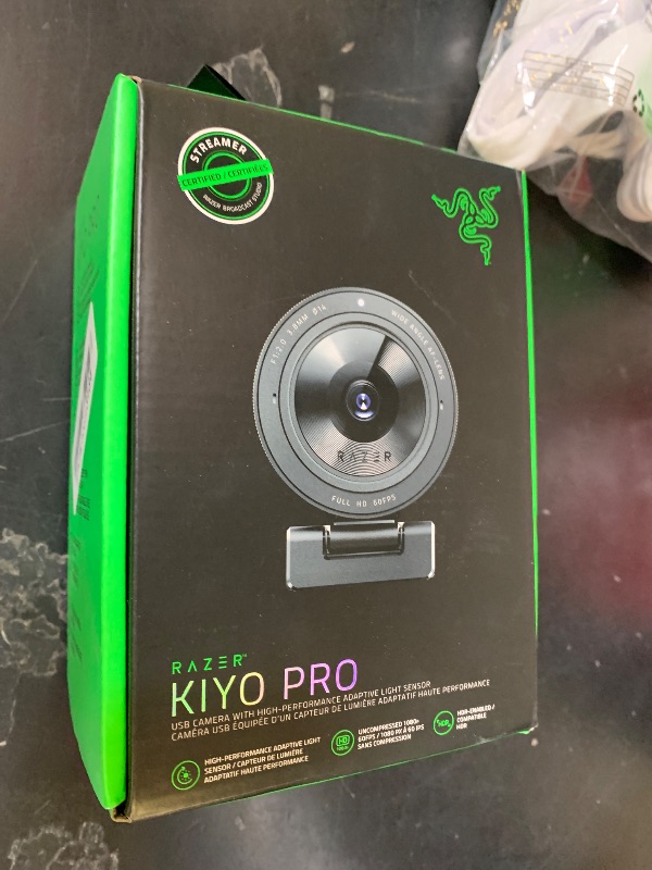 Photo 1 of Razer Kiyo Pro Webcam for Streaming, Gaming, Video Calls: Full HD 1080p 60FPS - Adaptive Light Sensor - HDR Enabled - Wide Angle Lens with Adjustable FOV - Works with OBS, Xsplit, Twitch, Zoom, Teams