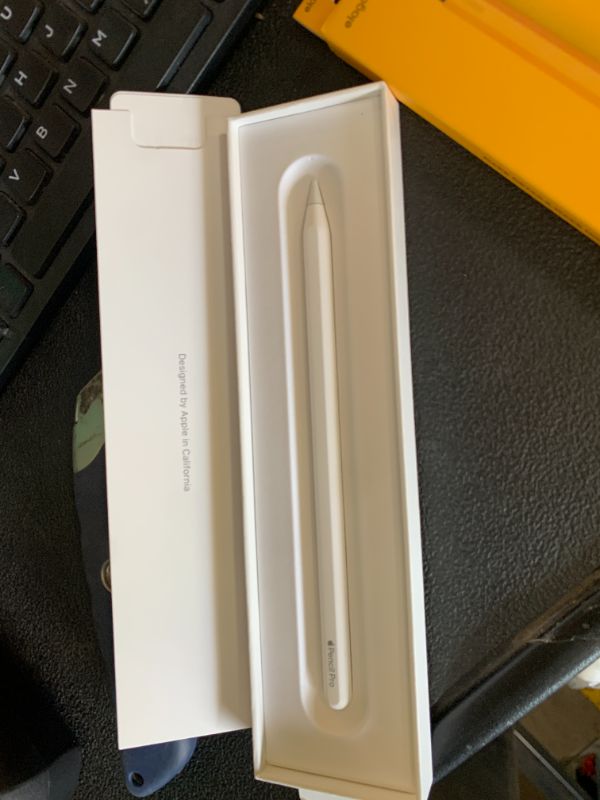 Photo 1 of Apple Pencil Pro: Latest Model - Device Compatibility Check Required - Pixel-Perfect Precision, Tilt and Pressure Sensitivity, Perfect for Note-Taking, Drawing, and Art. Charges and Pairs Magnetically