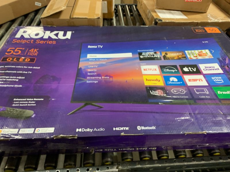 Photo 1 of Roku Smart TV 2026 – 55-Inch Select Series, 4K QLED TV – Roku TV with Voice Remote – Flat Screen QLED Television with Wi-Fi for Streaming Live Local News, Sports, & Movies – Bluetooth Headphone Mode
