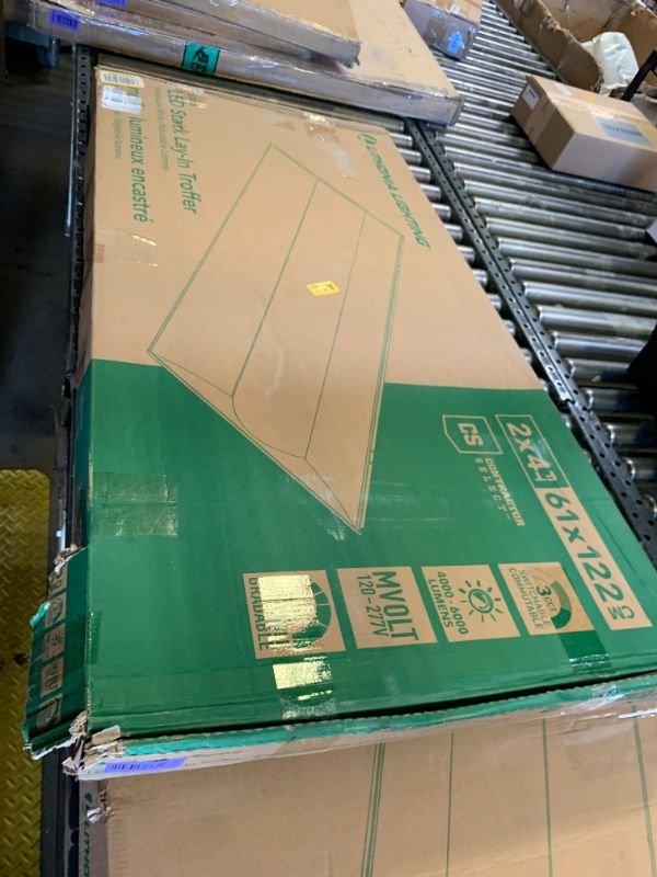 Photo 1 of Lithonia Lighting 2x4 LED Troffer Light, Stack Switch LED Drop In Ceiling Light for Dropped Ceiling, 4000/5000/6000 Adjustable Lumens, 3500K/4000K/5000K Switchable Color Temperature, White