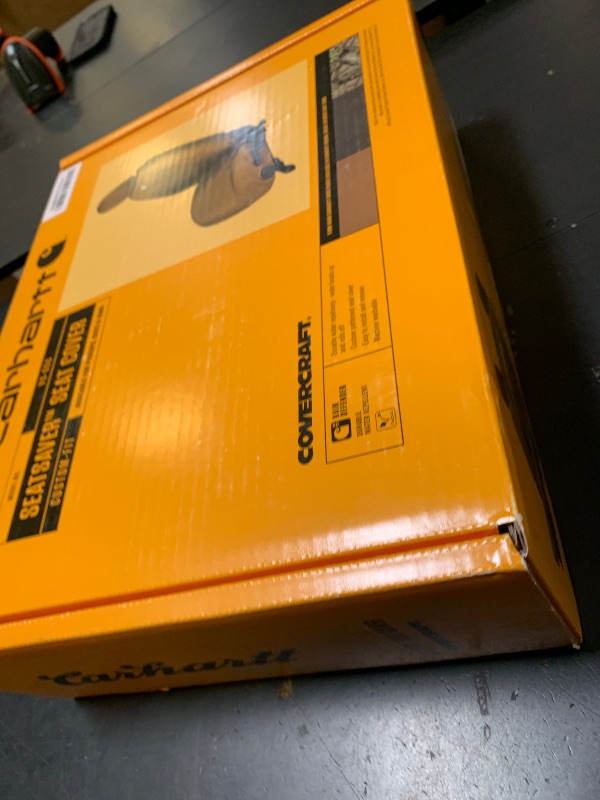 Photo 1 of Covercraft Carhartt SeatSaver Custom Seat Covers | Fits 2017-2018 Ram 1500, 2019-24 Ram 1500 Classic, 2017-18 Ram 2500/3500/4500/5500 | 1st Row 40/20/40 Bench Seat, Duck Weave Gravel