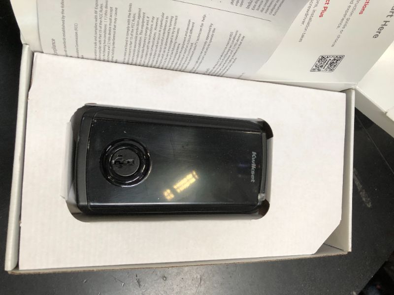 Photo 1 of Kwikset Halo Select Plus Matte Black Touchscreen Apple Home Keys Tap-to-Unlock, Wi-Fi and Matter Enabled Smart Lock Deadbolt with Door Status Sensor and Intrusion Detection