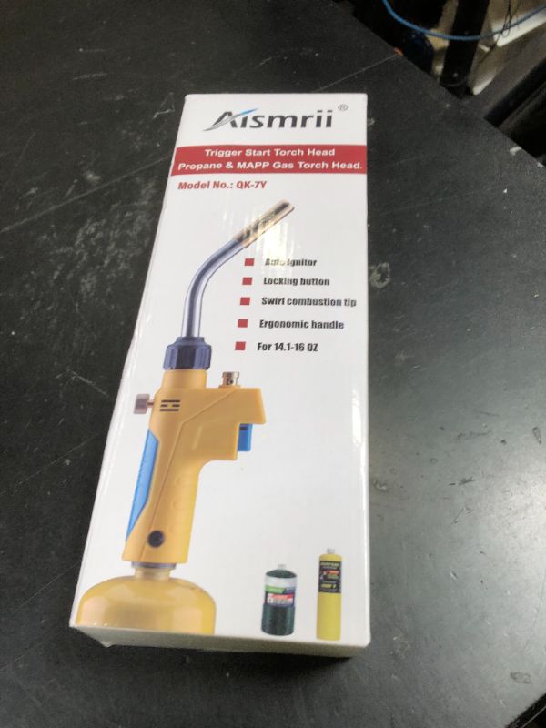 Photo 1 of MAPP/MAP/PROPANE Gas Torch,Maximum Temperature 2372?/1300? for Welding, Brazing, Soldering, Thawing, Grilling & More,Use Safe (Fits CGA600, 14.1oz Fuel)