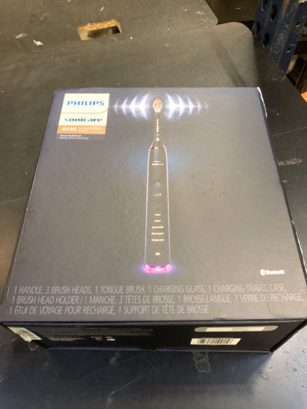Photo 1 of Philips Sonicare DiamondClean Smart 9750 Electric Toothbrush - Sonic Toothbrush with App, Pressure Sensor, 15 Brushing Settings, Replacement Reminder, USB Charging Travel Case, Lunar Blue, HX9954/74