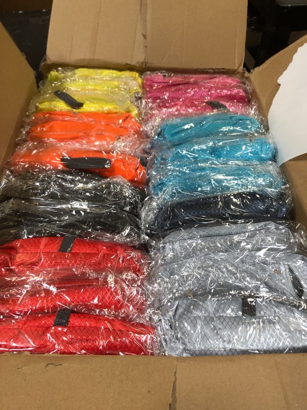 Photo 1 of Dansydaisy 24 Pcs Backpacks in Bulk - 17 Inch Multicolor Foldable Backpacks with Elastic Draw Cord Bookbags for School, Outdoor Travel, Camping