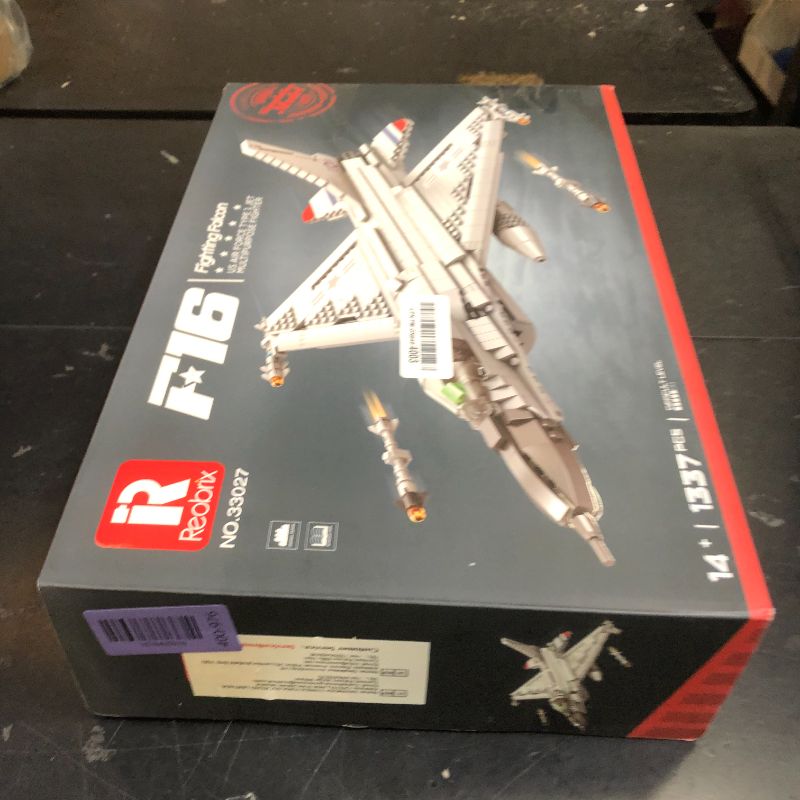 Photo 1 of Reobrix F-16 Fighter Jet Building Sets,Military Fighter Display Model,Air Force Building Block Set 33027,Fighting Falcon Airplane Army Construction Set,Toys Gifts for Military Fans and Kid 14+,1337PCS