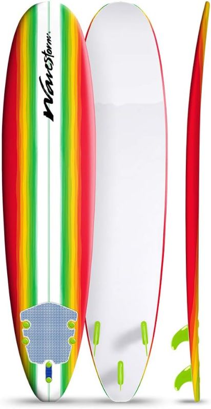 Photo 1 of 
Click to see full view
Wavestorm 8ft Surfboard // Foam Wax Free Soft Top Longboard for Adults and Kids of All Levels of Surfing, Multicolor
Visit the WaveStorm Store