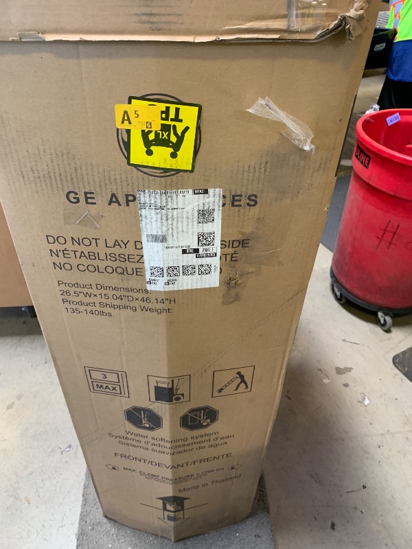 Photo 1 of GE Smart Water Softener, 35,000 Grain, Reduce Hard Minerals to Whole House, Built-in WiFi with Water Flow Alerts, Soft Water for Shower, Appliances, and Plumbing, GXSH35W