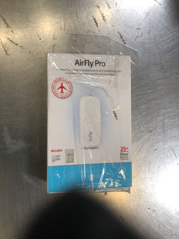 Photo 1 of Twelve South AirFly Pro Deluxe | Bluetooth Wireless Audio Transmitter/Receiver for up to 2 AirPods/Wireless Headphones Use with 3.5mm Audio Jack; International Headphone Adapter & Travel Case