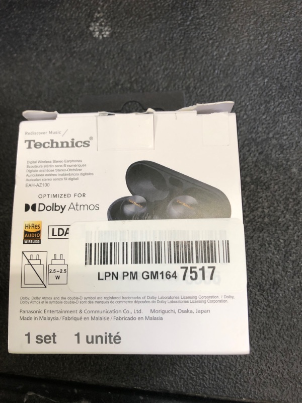Photo 1 of Technics Reference Class Hi-Fi Wireless Ear Buds, Dolby Atmos with Head Tracking, Adaptive Noise Cancelling, 3 Device Multipoint, 10-Hr Battery, Wireless Charging, Improved Fit, EAH-AZ100-K(Black)