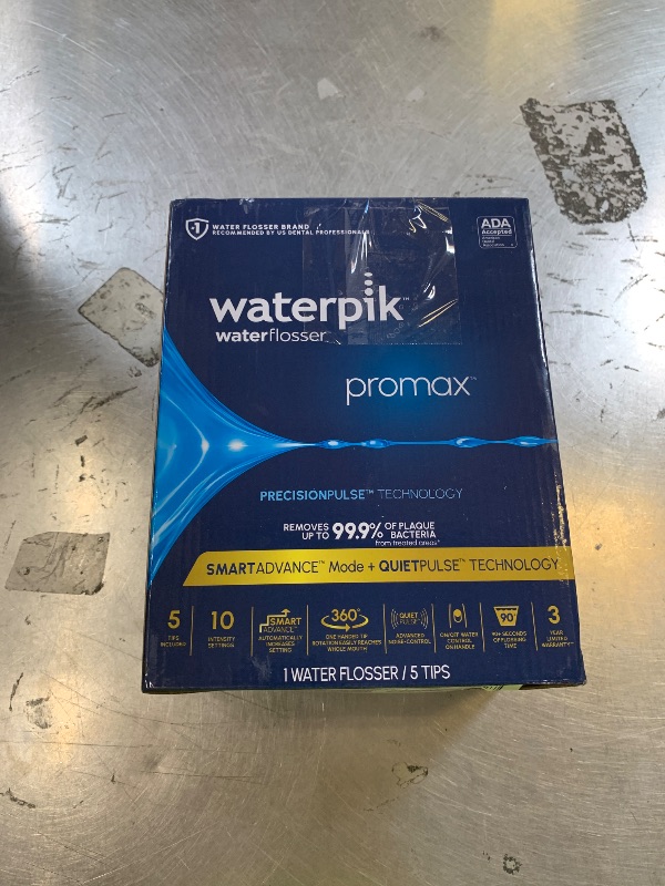Photo 1 of Waterpik Promax Water Flosser with SmartAdvance Mode for Daily Gum Health and Cleaning Teeth, Braces, Implants, ADA Accepted, Small Quiet Design, Electric Flosser with 10 Settings, 5 Tips, WF-23