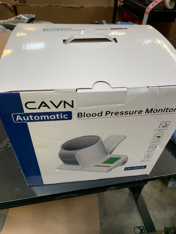Photo 1 of CAVN Blood Pressure Monitor, One-Touch Barrel-Type Upper Arm Blood Pressure Monitors for Home Use, No-Wrap Auto-Fit Design, Fits Arms 7.1"-16.5", 3-Color Backlight, 2 Users 2×99 Memory