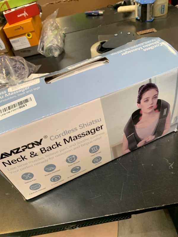 Photo 1 of AMZPONY® Cordless Neck Massager for Pain Relief Deep Tissue, Rechargeable Shiatsu Neck and Back Massager with Heat Kneading Shoulder Massage for Body Muscle Pain Relief,Gifts for Mom Dad Friends