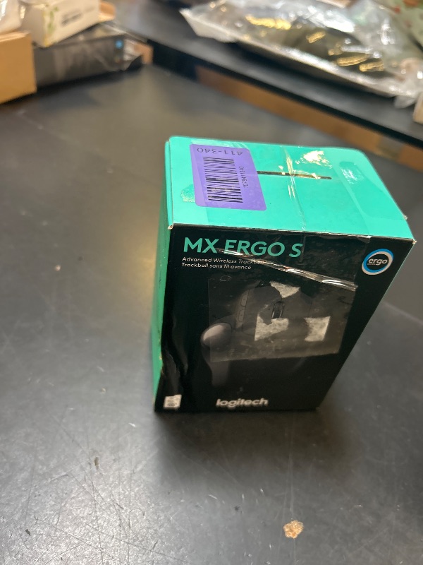 Photo 1 of Logitech MX Ergo S Advanced Wireless Trackball Mouse, USB-C Rechargeable Wireless Ergonomic Mouse with Bluetooth and Encrypted Dongle, 6 Programmable Buttons, for PC/Mac - Graphite