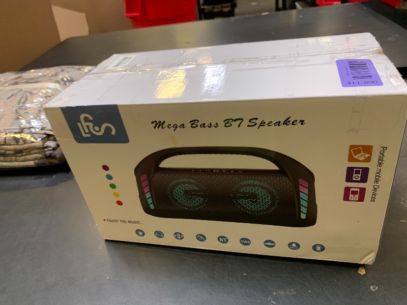 Photo 1 of LFS Bluetooth Speaker,100W RMS Loud Speakers Bluetooth Wireless with Deep Bass, LED Lights, IPX6 Waterproof, 30H Playtime, Portable Outdoor Speaker Boombox for Camping,Beach, Party