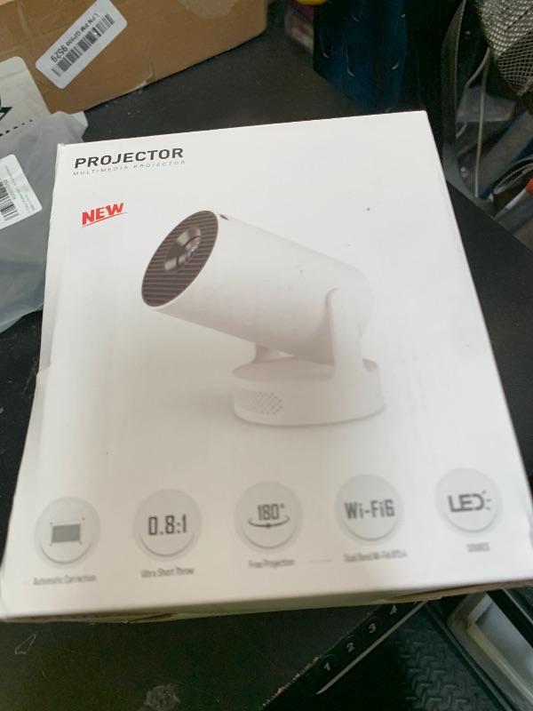 Photo 1 of Mini Projector with WiFi and Bluetooth, Support 4K 170 ANSI Auto Keystone Correction, 5W Soundbase Speaker, 210° Rotatable Portable Projector, 25"-110" Screen Video Projector for Smartphone/Laptop