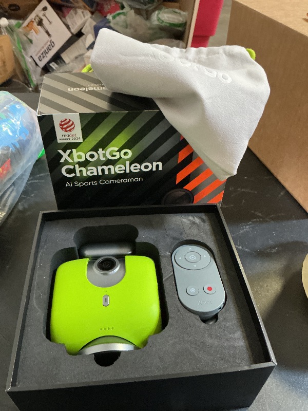 Photo 1 of XbotGo Chameleon AI Auto Sports Action Camera - 4K 60FPS Soccer Camera and Basketball Tracking Camera for Team Sports, Live Streaming, No Subscription, Works with iOS & Android (Lemon Green)