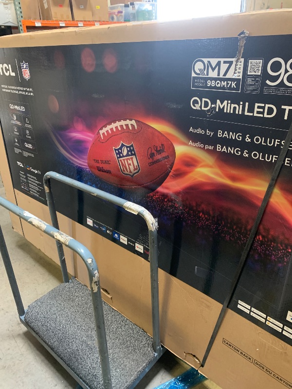 Photo 1 of TCL 98 Inch Class QM7K Series | Mini LED QLED 4K HDR | 98QM7K, 2025 Model | 120HZ-144HZ Anti Reflective Screen Smart Google TV Dolby Atmos Onkyo Audio | Voice Remote Alexa Gaming Streaming Television (factory sealed)