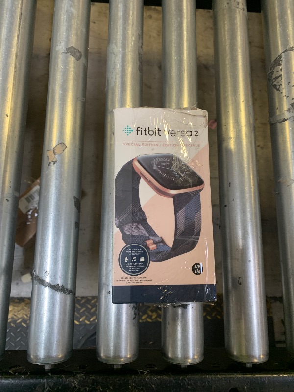 View 4 of NON-FUNCTIONAL, PARTS ONLY ---------------------------------------------------------------------Fitbit Versa 2 Special Edition Health and Fitness Smart Watch with Heart Rate, Music, Alexa Built-In, Sleep and Swim Tracking, Navy and Pink Woven/Copper Rose,