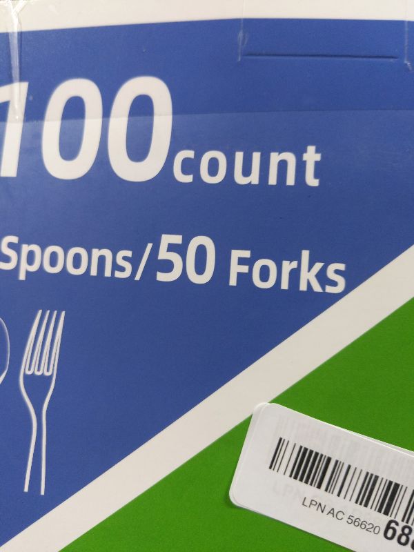 Photo 1 of 100 Count Plastic Silverware Heavy Duty 50Forks50Spoons | Shatterproof BPA-Free Disposable Cutlery Heat Resistant Disposable Plastic Utensils for Catering & Events, Party Supplies