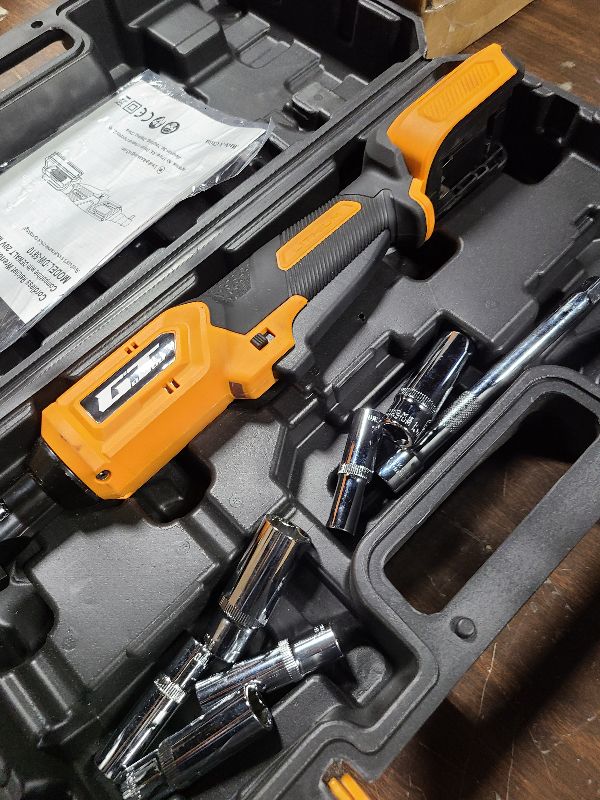 Photo 1 of 3/8" Cordless Ratchet Wrench, Compatible with DEWALT 20V MAX Battery, 60Ft-Lbs Power Brushless Electric Ratchet Tool Kit Variable Speed with 8 Sockets, 1/4" Adapters, 6" Extension Bar (Tool Only)