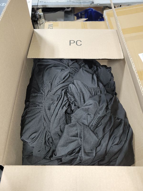Photo 1 of 12 Pack Black Spandex Tablecloth for 6 Foot Rectangle Tables, Wrinkle Free Fitted Table Cloth Cover 6ft Black Stretchy Tablecloths with Skirt for Parties Weddings Birthday Banquet Baby Shower