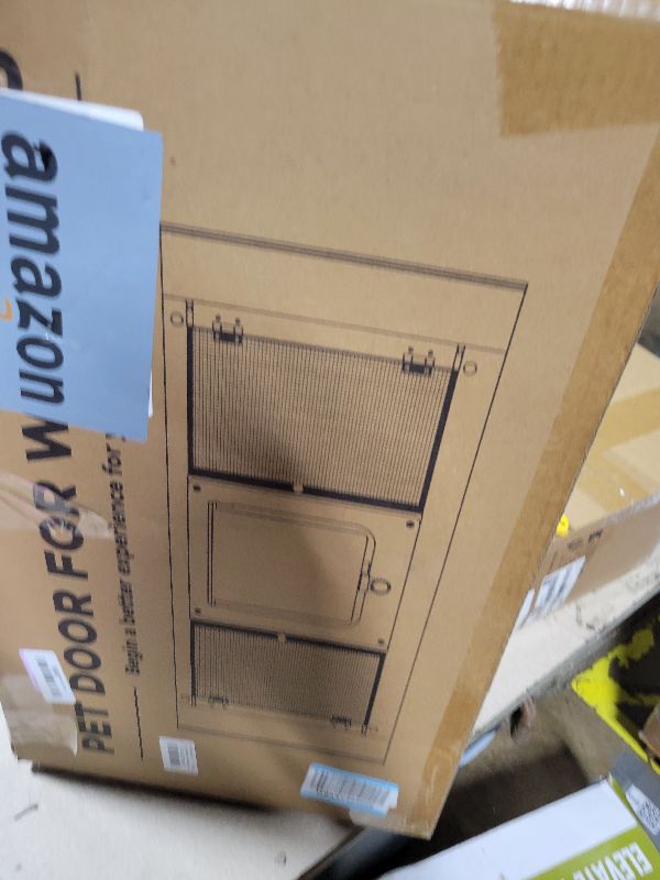 Photo 1 of 2-in-1 Cat Door for Window with Acrylic Panel, Rainproof & Ventilation Dual Modes, Adjustable Width of 24"-28" for Sliding Windows, Weather Resistant Window Cat Door Insert