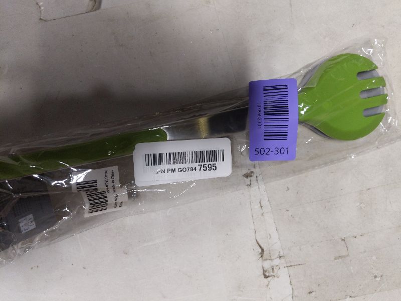 Photo 1 of 12 Inch Cooking Tongs, 2-in-1 Design with 0.5oz Measure Spoon, Stainless Steel Kitchen Tongs with Silicone Tips, Non-Stick Food Tongs for Cooking, Grilling, BBQ, Salad, Buffet, Serving (12", Green)