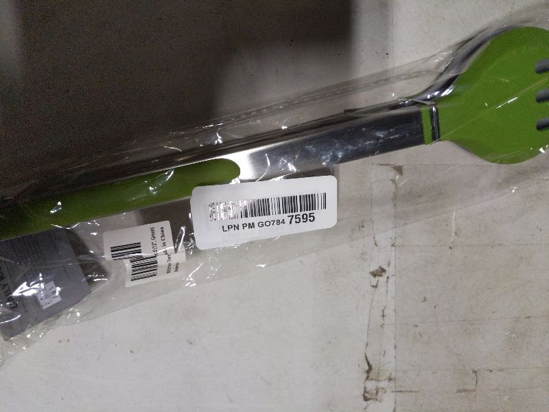 Photo 1 of 12 Inch Cooking Tongs, 2-in-1 Design with 0.5oz Measure Spoon, Stainless Steel Kitchen Tongs with Silicone Tips, Non-Stick Food Tongs for Cooking, Grilling, BBQ, Salad, Buffet, Serving (12", Green)