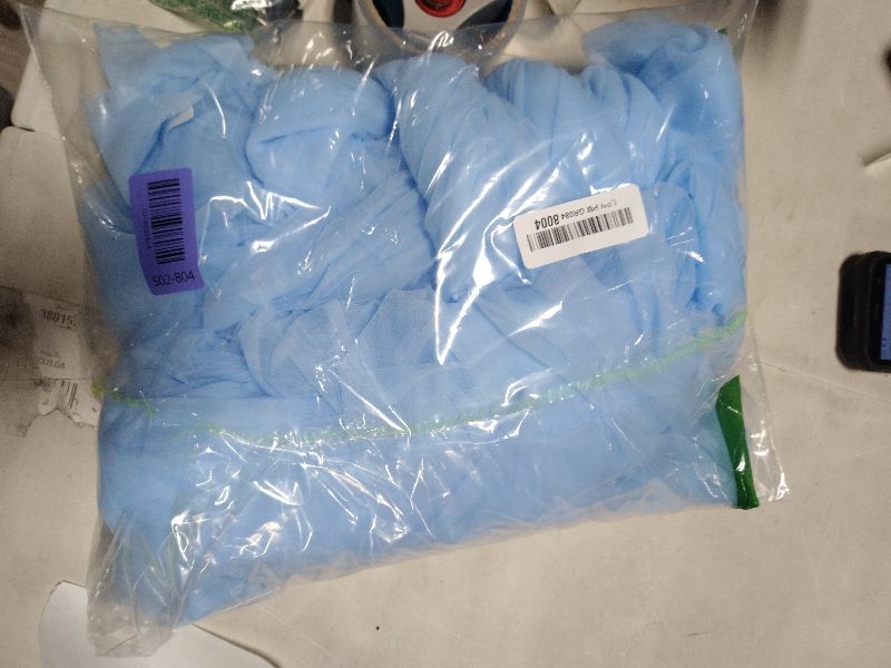 Photo 1 of 10x10ft Baby Blue Tulle Backdrop Curtain for Parites, Sheer Photo Backdrop Drapes for Wedding Baby Shower Boy Shower Birthday Party Photo Shoot Background Decorations
