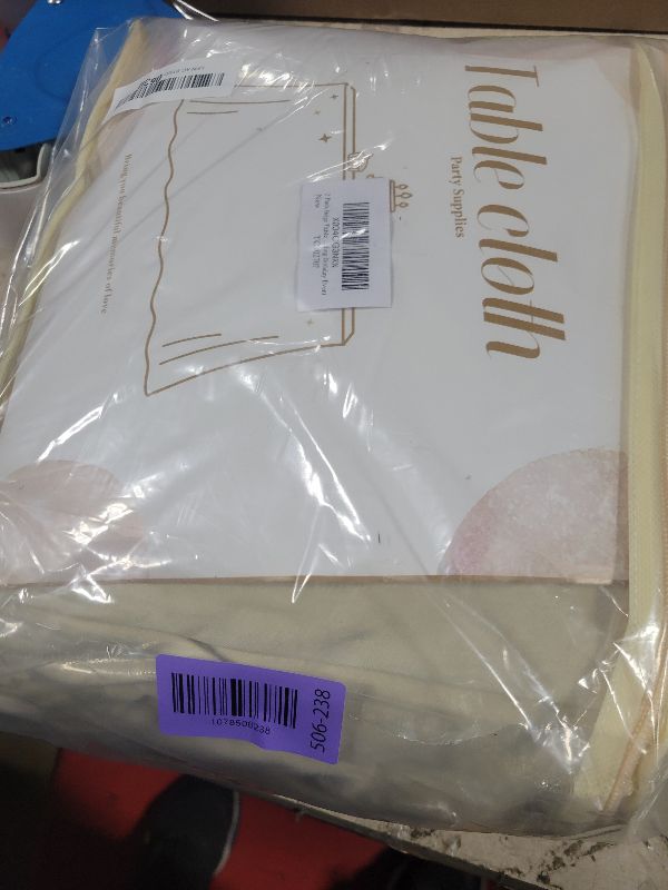 Photo 1 of 2 Pack Beige Table Cloth for 6 Foot Rectangle Tables Spandex Fitted Tablecloth 6ft Stretch Table Covers Skirt Beige Banquet Tablecloths Wrinkle Free Tablecloth for Party Wedding Birthday Event