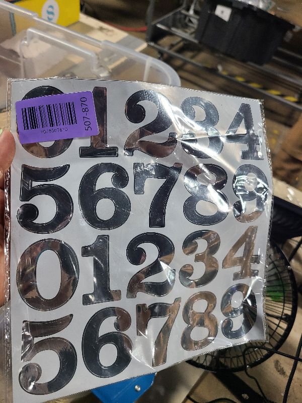 Photo 1 of 2 Inch Number Stickers for Mailbox, Silver Waterproof Number Stickers for Organizing, Lockers, Sign, Note, Bins, Storage and More