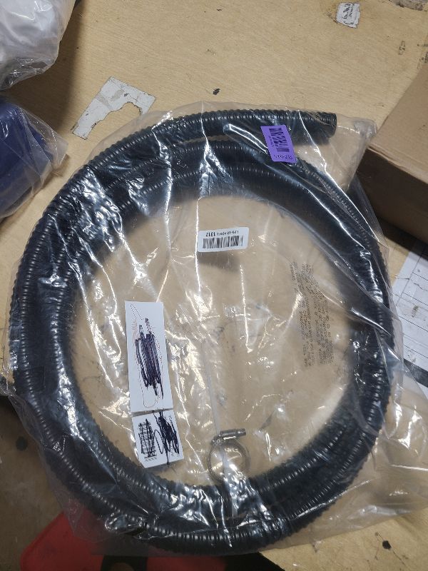 Photo 1 of 1 Inch Pond Tubing – 10ft Flexible PVC Corrugated Pond Hose with 2 Stainless Steel Hose Clamps, Kink-Proof Black Plastic Pump Tubing for Garden Ponds, Waterfalls, Filters & Drainage