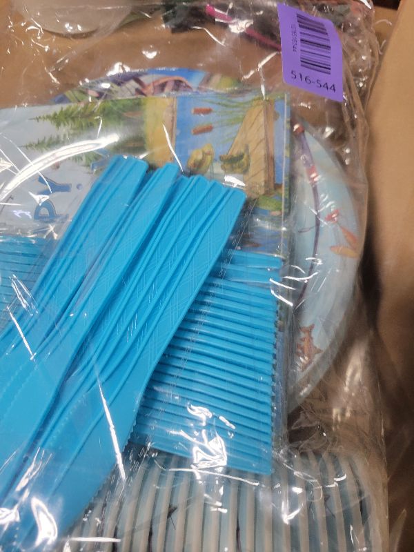 Photo 1 of 120Pcs Fishing Party Supplies,Disposable Tableware Set,Include Plates Napkins Cups Forks,Little Fisherman Themed Paper Plates Set for Birthday Serves 20