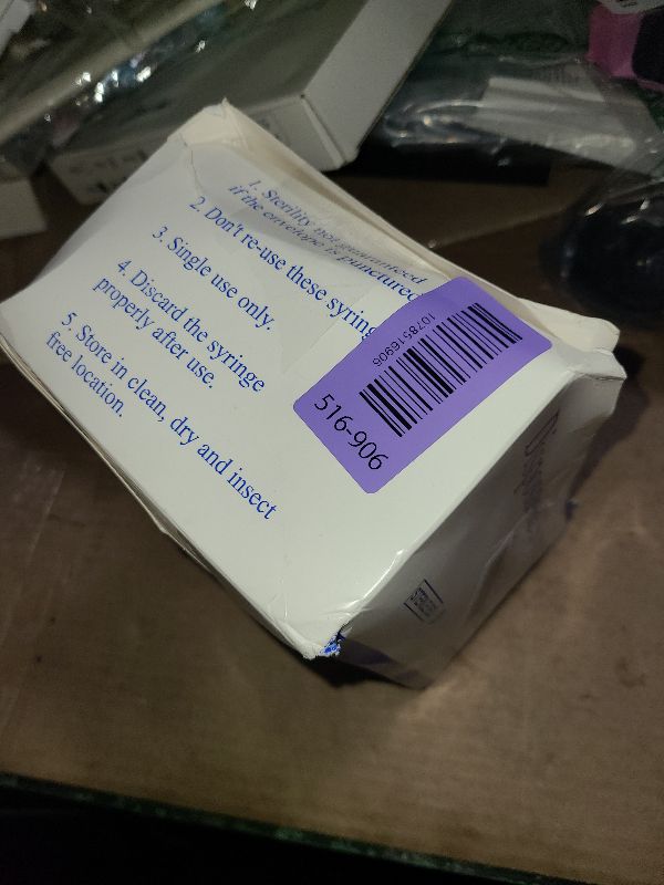 Photo 1 of 100 Pack Luer Lock 1ml 25Ga 1" Disposable Dispensing Lab Syringes, Scientific Industrial Supplies, Individually Wrapped