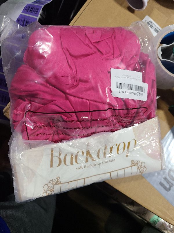 Photo 1 of 10ft x 7ft Hot Pink Backdrop Curtain for Parties Fuchsia Wrinkle Free Backdrop Drapes Panels for Baby Shower Birthday Photo Photography Polyester Fabric Background Decoration